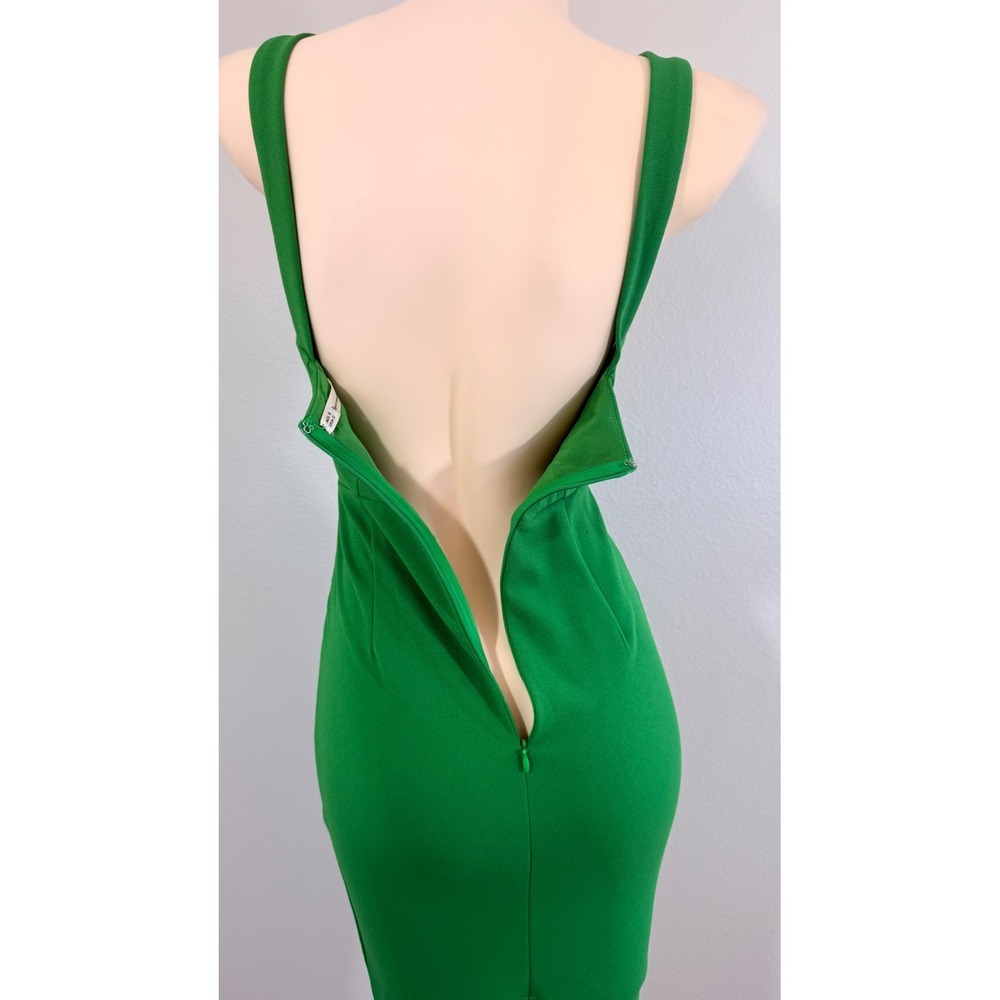 Here Comes The Sun Kelly Green Bodycon Cocktail Midi Dress Small - Picture 5 of 9